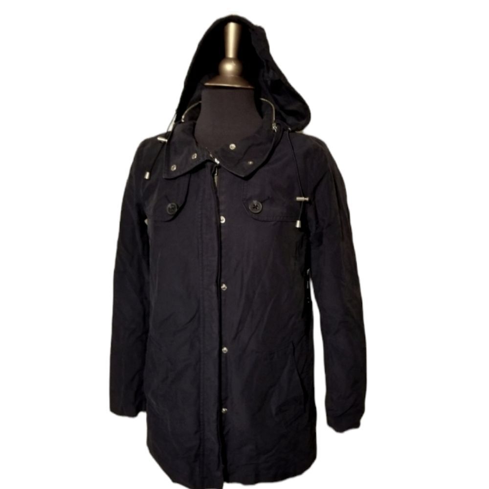 Tommy Hilfiger Jacket Women's XS Outdoor Hooded Navy Blue Preppy Hiking